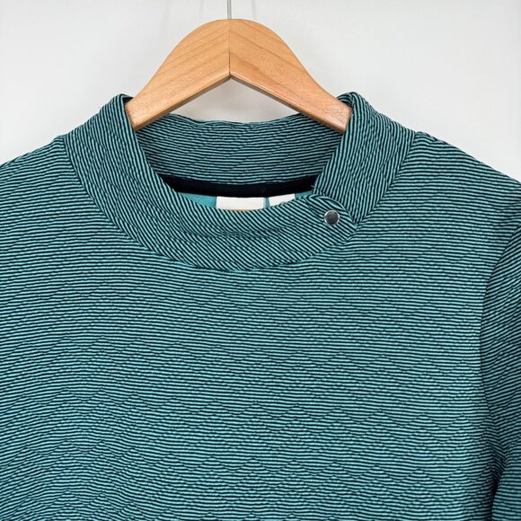 Chicos 2 Weekends Womens Turquoise Textured Knit top shirt Size large 3/4 sleeve - Picture 5 of 10